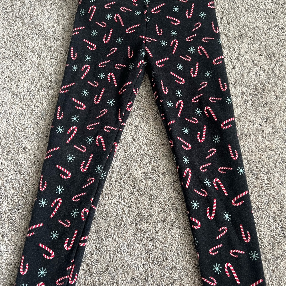 SO Black and Red Candy Cane Leggings